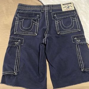 True religion long cargo shorts